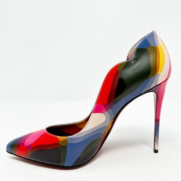 Christian Louboutin Hot Chick 100 Printed Leather Pumps Size 39 - Picture 9 of 16